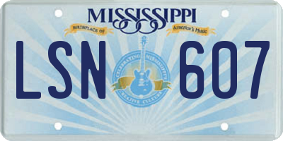 MS license plate LSN607
