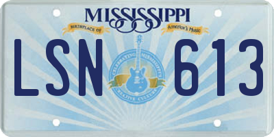 MS license plate LSN613