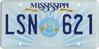 MS license plate LSN621