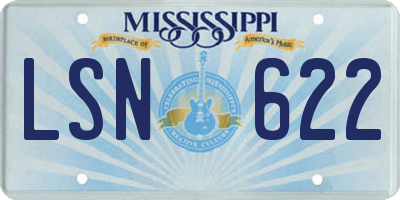 MS license plate LSN622