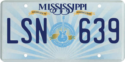 MS license plate LSN639