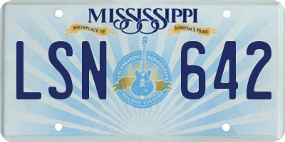 MS license plate LSN642