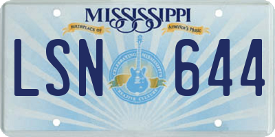 MS license plate LSN644