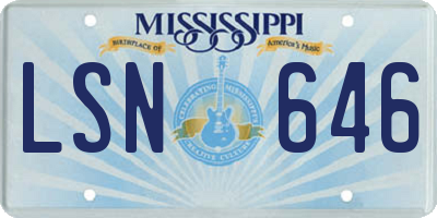 MS license plate LSN646