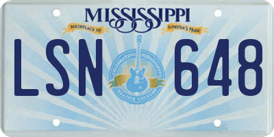 MS license plate LSN648