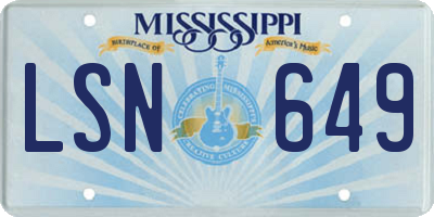 MS license plate LSN649