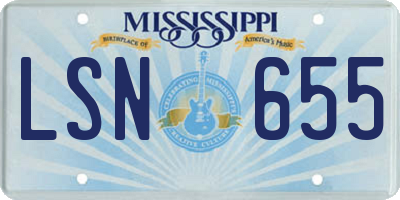 MS license plate LSN655