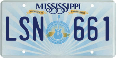 MS license plate LSN661