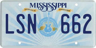 MS license plate LSN662