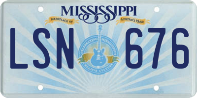 MS license plate LSN676