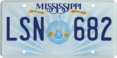 MS license plate LSN682