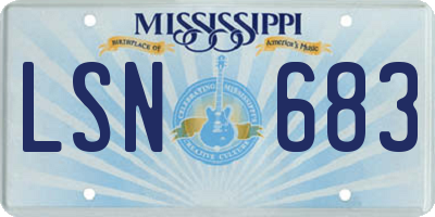 MS license plate LSN683