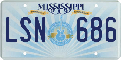 MS license plate LSN686