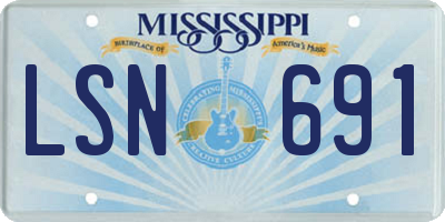 MS license plate LSN691