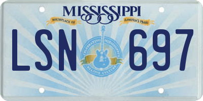 MS license plate LSN697