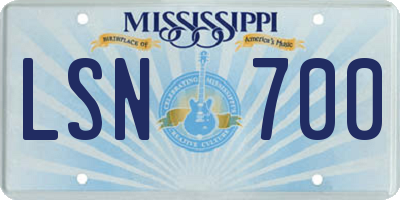 MS license plate LSN700