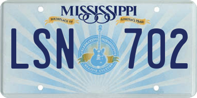 MS license plate LSN702