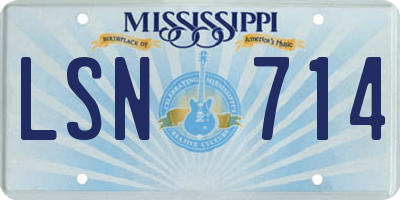 MS license plate LSN714