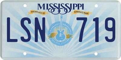MS license plate LSN719