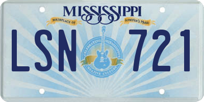 MS license plate LSN721