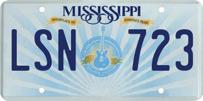 MS license plate LSN723