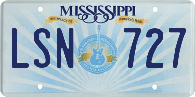 MS license plate LSN727