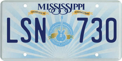 MS license plate LSN730