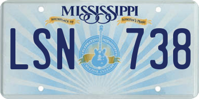 MS license plate LSN738