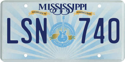 MS license plate LSN740