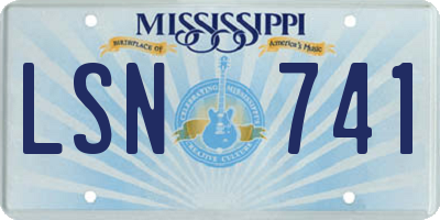 MS license plate LSN741