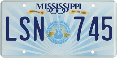 MS license plate LSN745