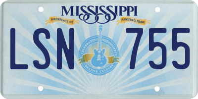 MS license plate LSN755