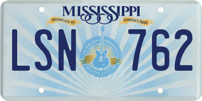 MS license plate LSN762