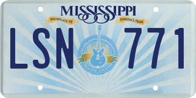 MS license plate LSN771