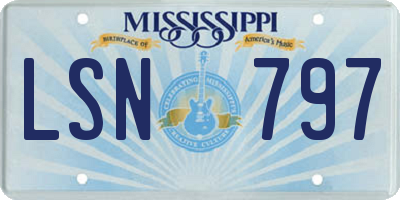 MS license plate LSN797