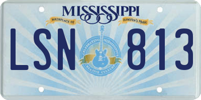 MS license plate LSN813