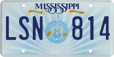 MS license plate LSN814