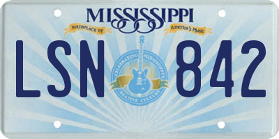 MS license plate LSN842