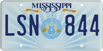 MS license plate LSN844