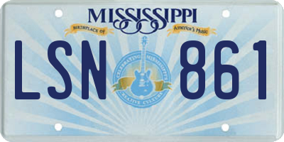 MS license plate LSN861