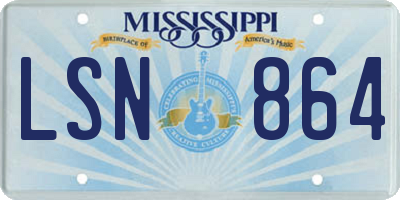 MS license plate LSN864