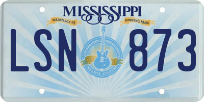 MS license plate LSN873