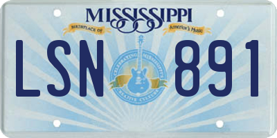 MS license plate LSN891