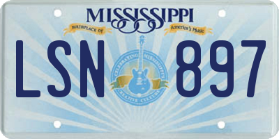 MS license plate LSN897