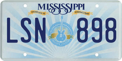 MS license plate LSN898