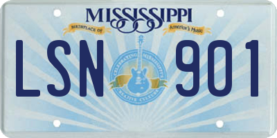 MS license plate LSN901