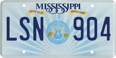 MS license plate LSN904