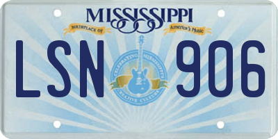 MS license plate LSN906
