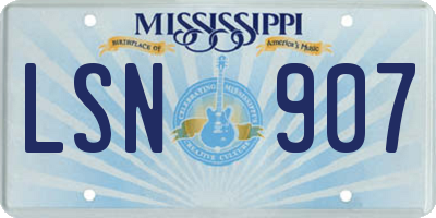 MS license plate LSN907