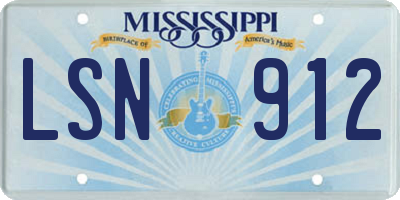 MS license plate LSN912